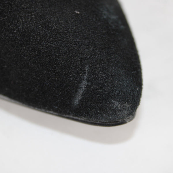 Steve Madden Damali Sz 8 M Black Leather Mixed Media Upper Rubber Sole 4" Bootie