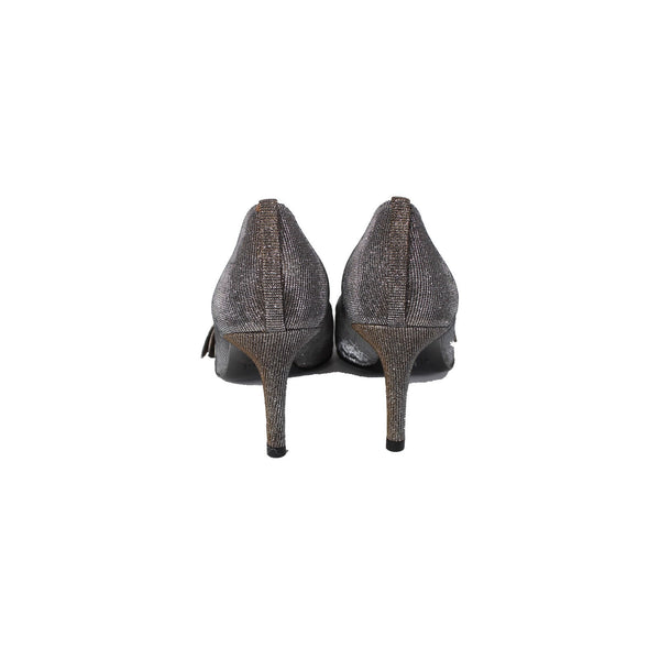 Stuart Weitzman Heels Sz 8M Bronze Pyrite Nocturn Bowover Open Toe 3" Heels