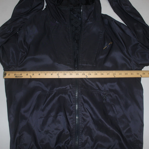 Louis Vuitton Jacket TC 1256420 Sz 48 Navy Blue Reversible Logo 100% Polyamide