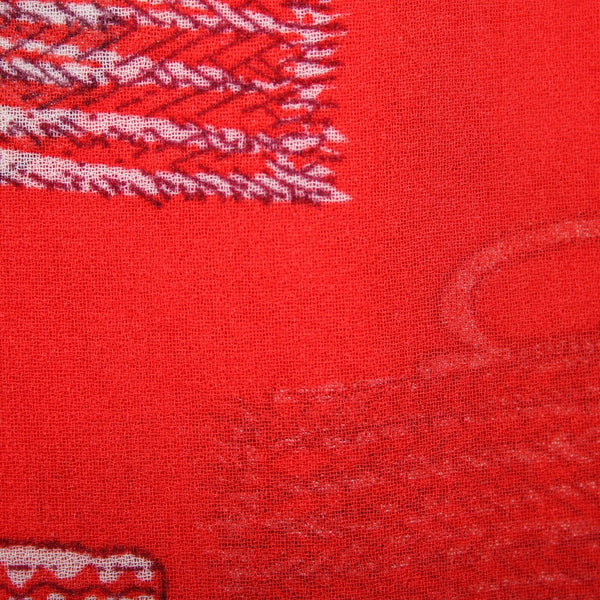 Cabi Sz XS Red White Purses Print Sleeveless V Neck Sheer 100% Polyester Top