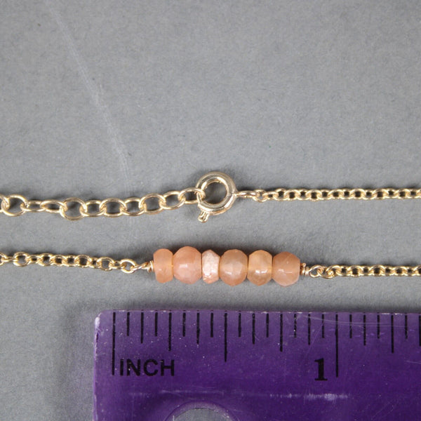 Kris Nations New 18K Yellow Gold Overlay Moonstone 16-18" Necklace