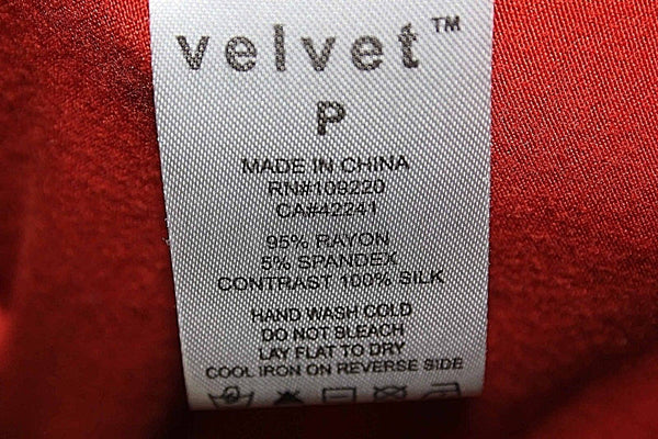 Velvet Sz P Rusty Orange Spandex Rayon Silk Applique Racerback Knit Top