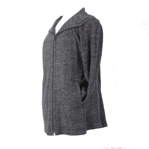 Eileen Fisher Jacket NEW $328 Sz 2X Charcoal Hooded Pockets Cotton Jacket