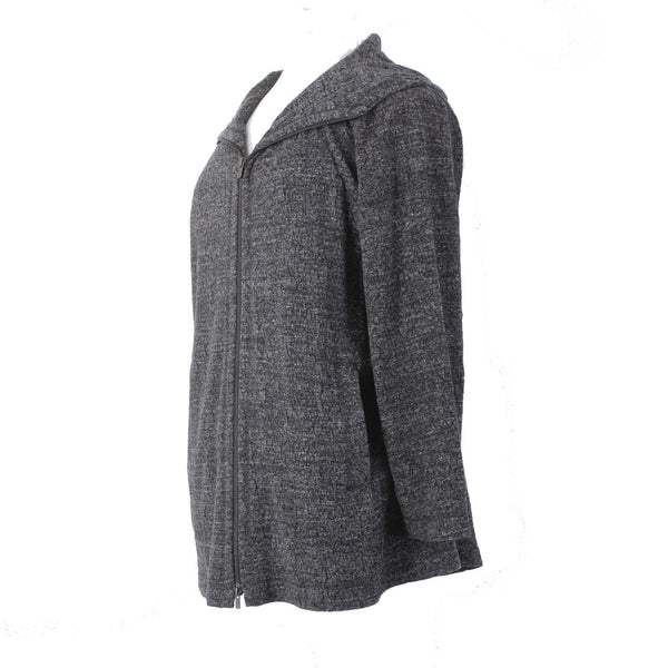 Eileen Fisher Jacket NEW $328 Sz 2X Charcoal Hooded Pockets Cotton Jacket