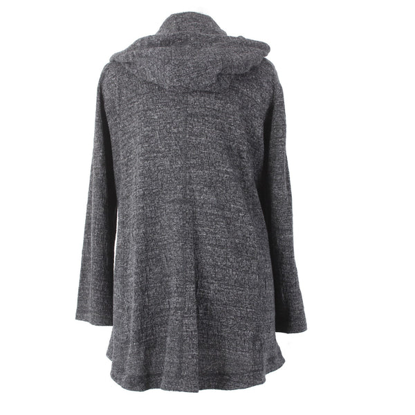 Eileen Fisher Jacket NEW $328 Sz 2X Charcoal Hooded Pockets Cotton Jacket
