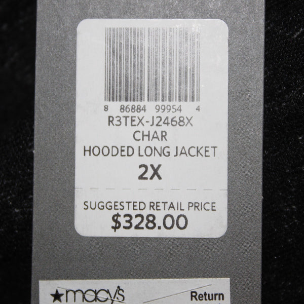 Eileen Fisher Jacket NEW $328 Sz 2X Charcoal Hooded Pockets Cotton Jacket