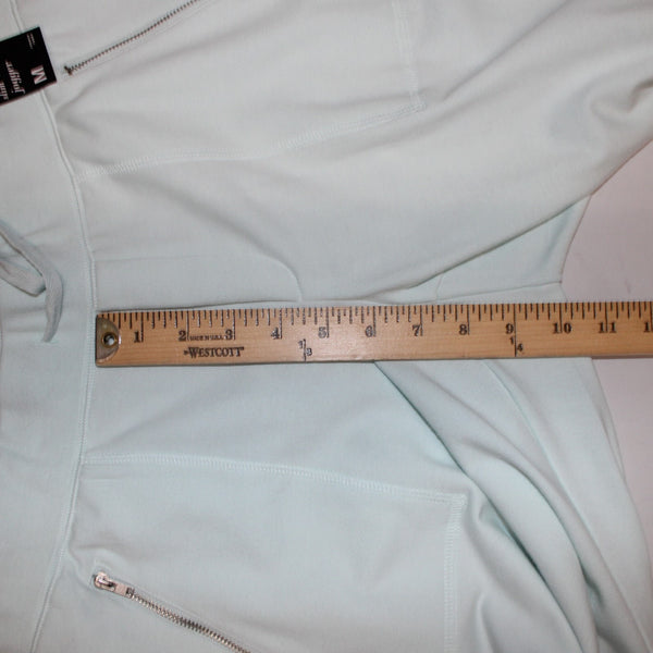 New York And Company AW Pant NEW $45 Sz M x 29 Aqua Blue Pockets Zip Cotton Poly