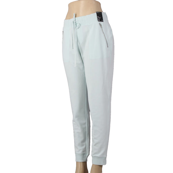 New York And Company AW Pant NEW $45 Sz M x 29 Aqua Blue Pockets Zip Cotton Poly