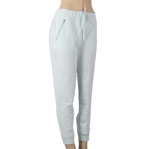New York And Company AW Pant NEW $45 Sz M x 29 Aqua Blue Pockets Zip Cotton Poly