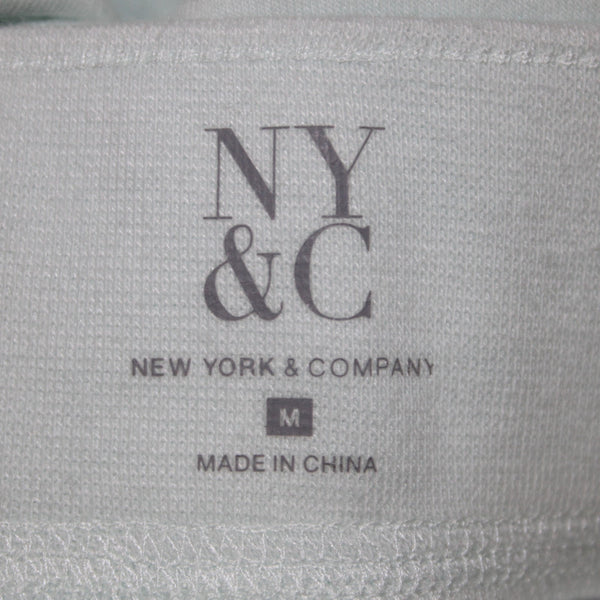New York And Company AW Pant NEW $45 Sz M x 29 Aqua Blue Pockets Zip Cotton Poly