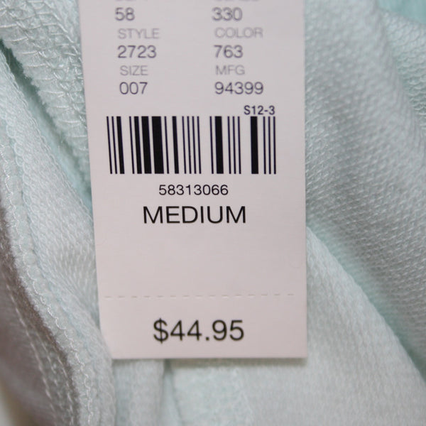 New York And Company AW Pant NEW $45 Sz M x 29 Aqua Blue Pockets Zip Cotton Poly