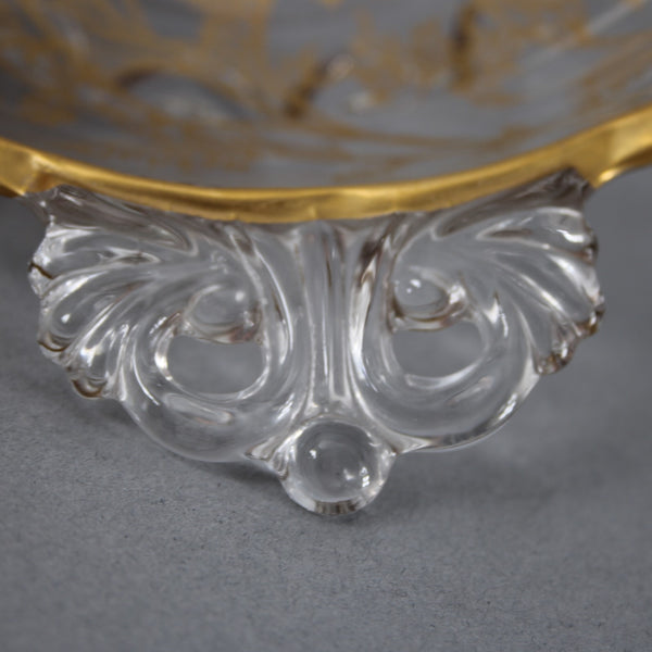 50th Anniversary Bon Bon Bowl Clear Crystal Gold Painted 50th Anniversary Bowl