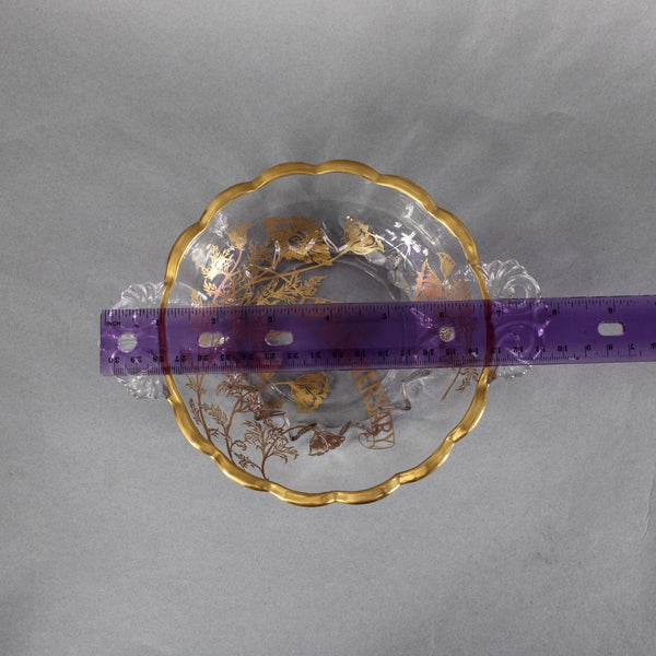 50th Anniversary Bon Bon Bowl Clear Crystal Gold Painted 50th Anniversary Bowl