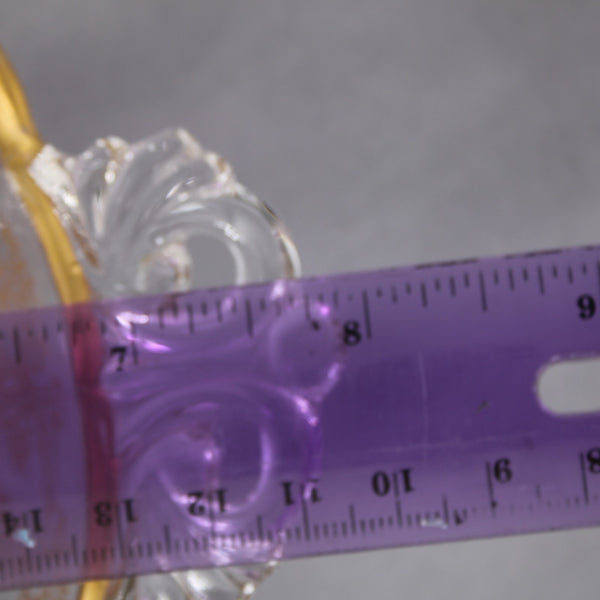 50th Anniversary Bon Bon Bowl Clear Crystal Gold Painted 50th Anniversary Bowl