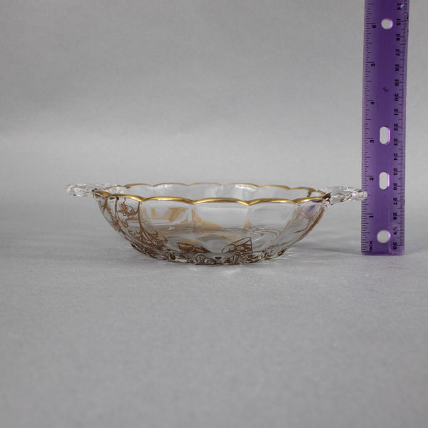 50th Anniversary Bon Bon Bowl Clear Crystal Gold Painted 50th Anniversary Bowl