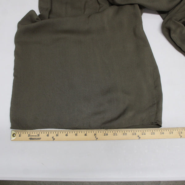 Catwalk Studio Pant NEW $40 Sz L x 31 Moss Green Pleated Sheer Cotton Poly Pant