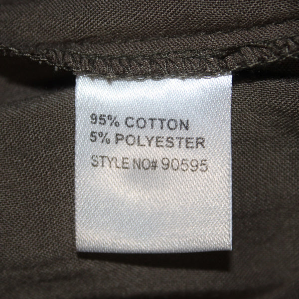 Catwalk Studio Pant NEW $40 Sz L x 31 Moss Green Pleated Sheer Cotton Poly Pant
