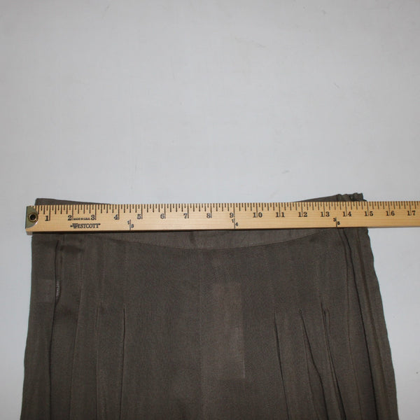 Catwalk Studio Pant NEW $40 Sz L x 31 Moss Green Pleated Sheer Cotton Poly Pant