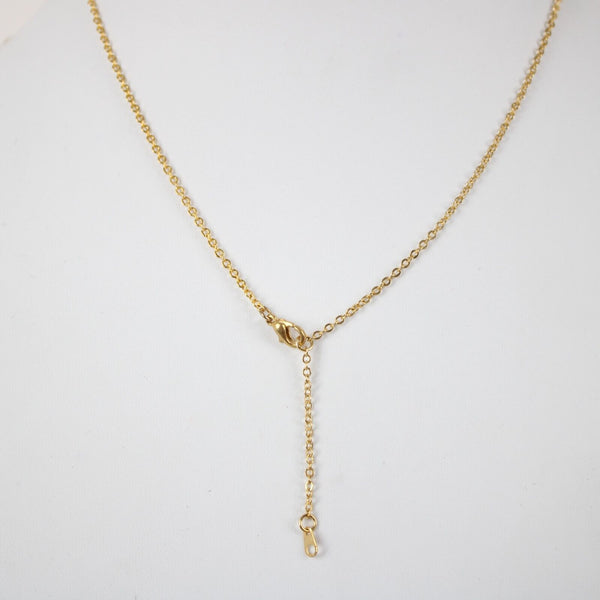 VICTORIA NEW Name Goldtone Rhinestone Accent 14.5" w 4.5 Multi Ring Ext Necklace