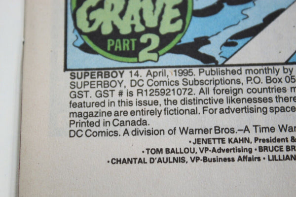 DC 1995 Superboy # 14 Watery Grave Part 2 & 3 Comic Book