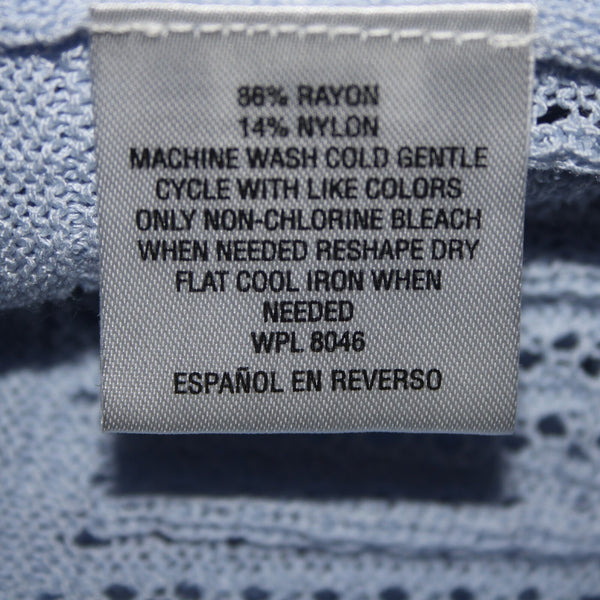 Maison Jules NEW $60 Nice Sz XXL Halogen Blue Open Knit Rayon Cardigan Sweater
