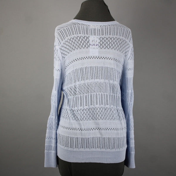 Maison Jules NEW $60 Nice Sz XXL Halogen Blue Open Knit Rayon Cardigan Sweater