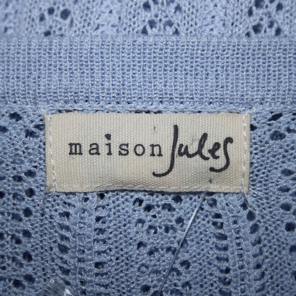 Maison Jules NEW $60 Nice Sz XXL Halogen Blue Open Knit Rayon Cardigan Sweater