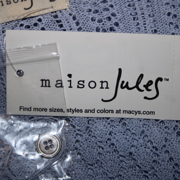 Maison Jules NEW $60 Nice Sz XXL Halogen Blue Open Knit Rayon Cardigan Sweater