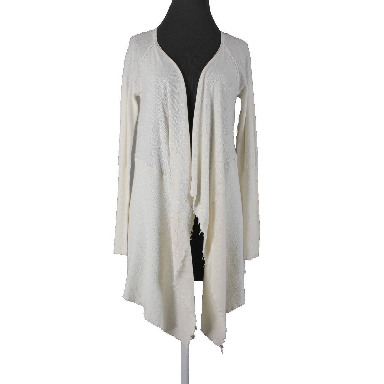 Free People NEW $108 Sz S Vanilla Cream Draped Aysmm 100% Cotton Wrap Sweater