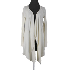 Free People NEW $108 Sz S Vanilla Cream Draped Aysmm 100% Cotton Wrap Sweater