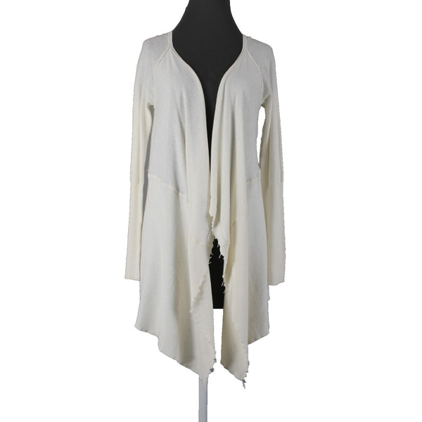Free People NEW $108 Sz S Vanilla Cream Draped Aysmm 100% Cotton Wrap Sweater