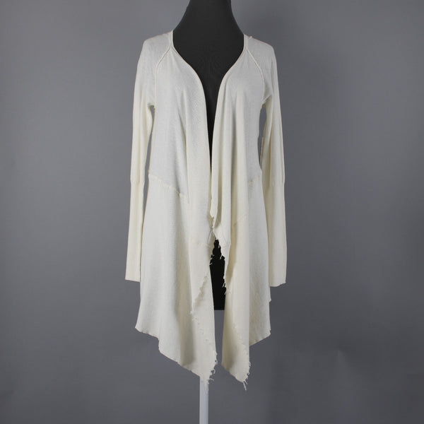 Free People NEW $108 Sz S Vanilla Cream Draped Aysmm 100% Cotton Wrap Sweater