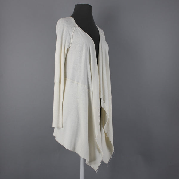 Free People NEW $108 Sz S Vanilla Cream Draped Aysmm 100% Cotton Wrap Sweater