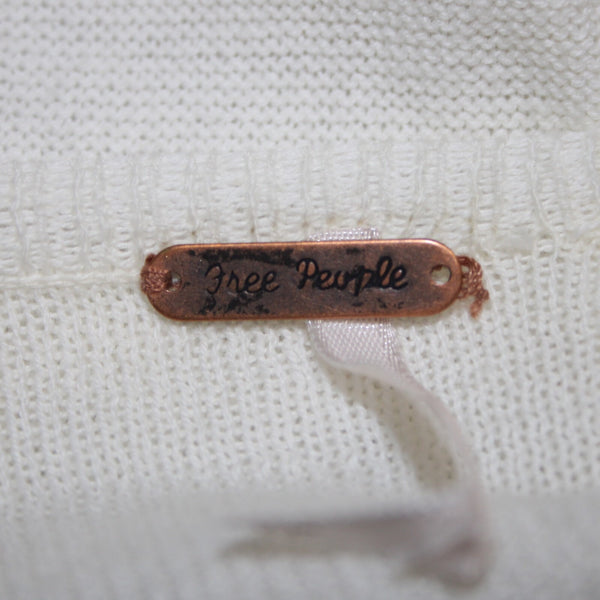 Free People NEW $108 Sz S Vanilla Cream Draped Aysmm 100% Cotton Wrap Sweater