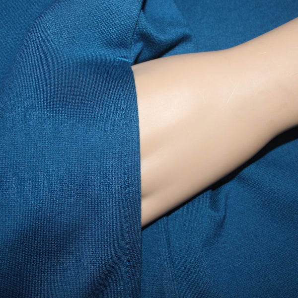 J Jill Dress NEW Sz M Prusianblu Blue Round Neck Pockets Midi Viscose Rayon