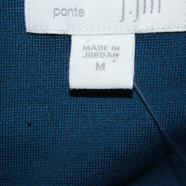 J Jill Dress NEW Sz M Prusianblu Blue Round Neck Pockets Midi Viscose Rayon