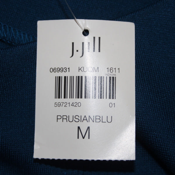 J Jill Dress NEW Sz M Prusianblu Blue Round Neck Pockets Midi Viscose Rayon