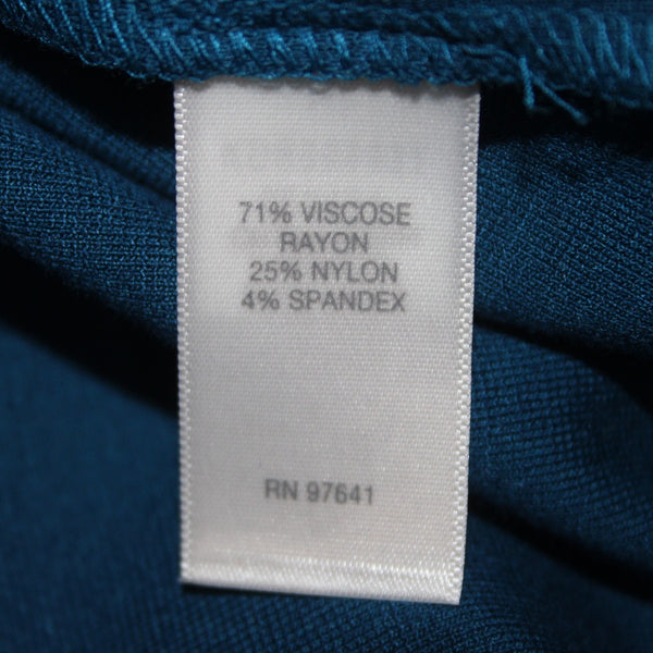 J Jill Dress NEW Sz M Prusianblu Blue Round Neck Pockets Midi Viscose Rayon