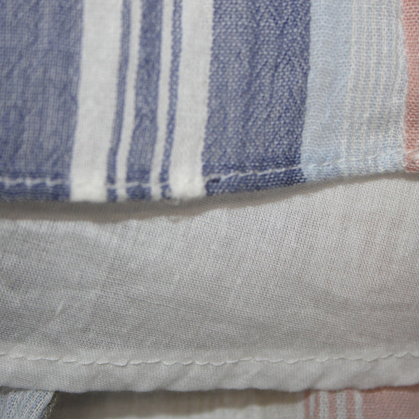 Michael Stars Sz S Blue White Multi Color Ruffles Striped 100% Cotton Dress