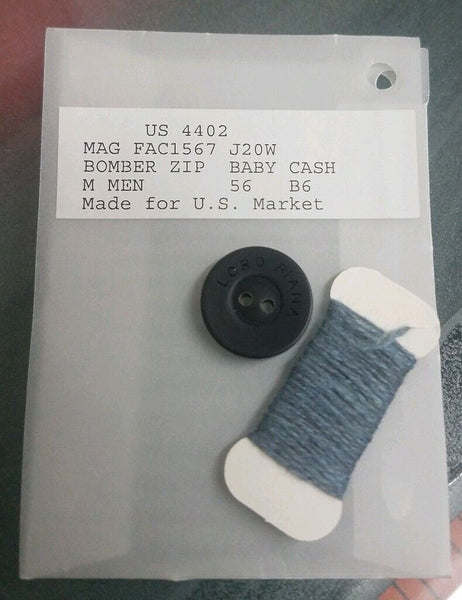 Loro Piana Black Cashmere Button New Albatross Sz 56 Repair Kit #5