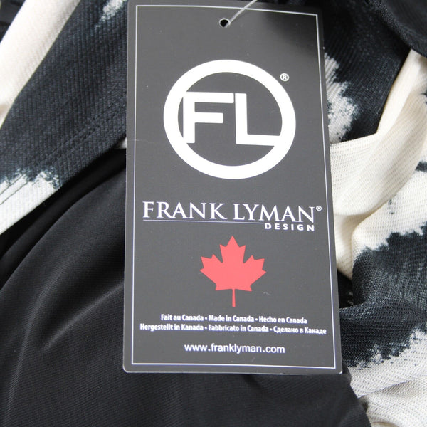 Frank Lyman NEW $179 Sz 6 Black White V Neck Lined Polyester Elasthane Tunic Top
