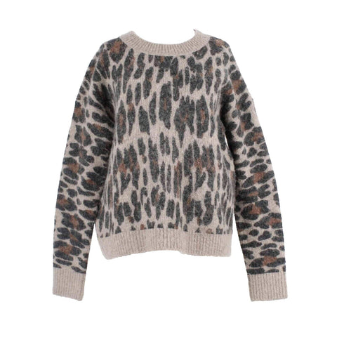 Rails Sz M Brown Multi Animal Pullover Alpaca Wool Blend Knit Sweater