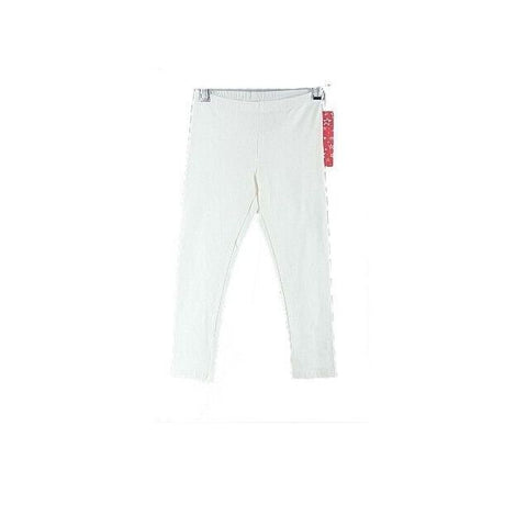 Fab Kids NEW Sz S 4/5 x 17" Ivory White Cotton Spandex Girls Leggings Pant