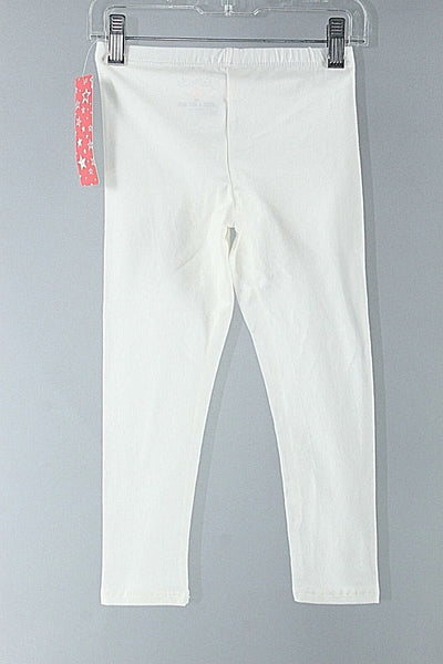 Fab Kids NEW Sz S 4/5 x 17" Ivory White Cotton Spandex Girls Leggings Pant