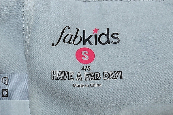 Fab Kids NEW Sz S 4/5 x 17" Ivory White Cotton Spandex Girls Leggings Pant