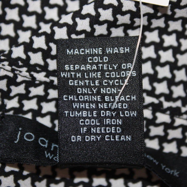 Joan Vass Top NEW $59 Sz 1x Black White Asymmetrical Layered Poly Top