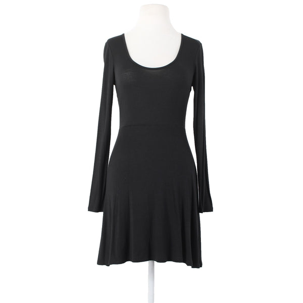 BCBGeneration Dress NEW $68 Sz XS Black Round Neck Unlined Rayon Spandex Dress