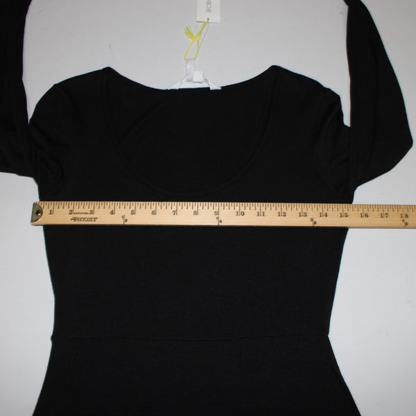 BCBGeneration Dress NEW $68 Sz XS Black Round Neck Unlined Rayon Spandex Dress