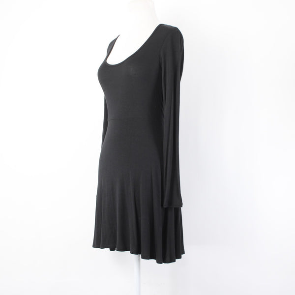 BCBGeneration Dress NEW $68 Sz XS Black Round Neck Unlined Rayon Spandex Dress