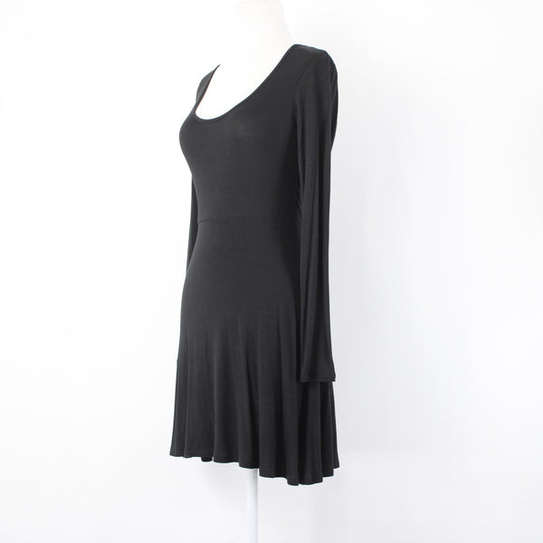 BCBGeneration Dress NEW $68 Sz XS Black Round Neck Unlined Rayon Spandex Dress